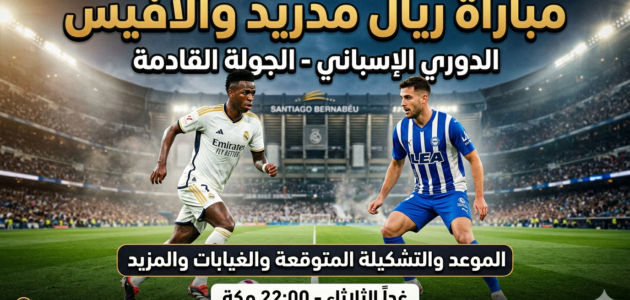 الدوري الإسباني:موعد مباراة ريال مدريد وألافيس التشكيلة المتوقعة والقنوات الناقلة