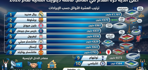 أغنى أندية كرة القدم 2026