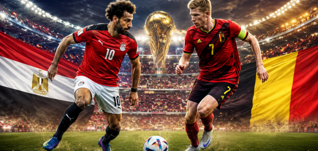 مباراة مصر وبلجيكا اليوم في كأس العالم