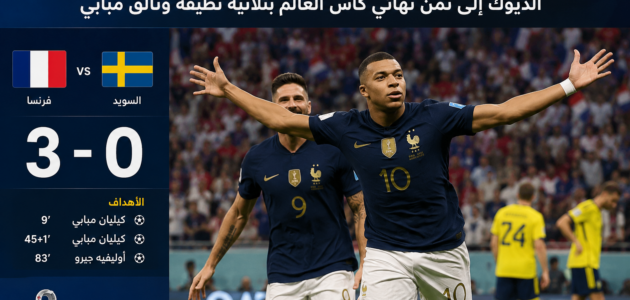 ملخص مباراة فرنسا ضد السويد بنتيجة 3-0 وتألق كيليان مبابي وأوليفيه جيرو